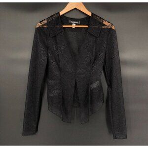 Urban Outfitters Women Lace Sheer Long Sleeve Top M Black Festival Going Out Top